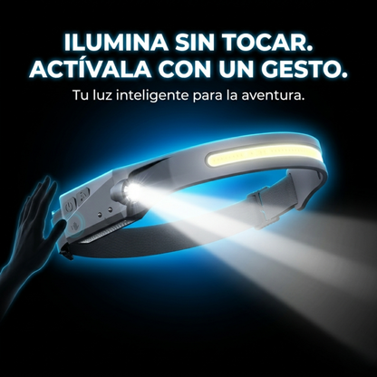 NightSense™ – Faro Inteligente de Cabeza con Detección Automática | Ultra Potente, Recargable y Resistente | Ideal para Running, Camping y Emergencias