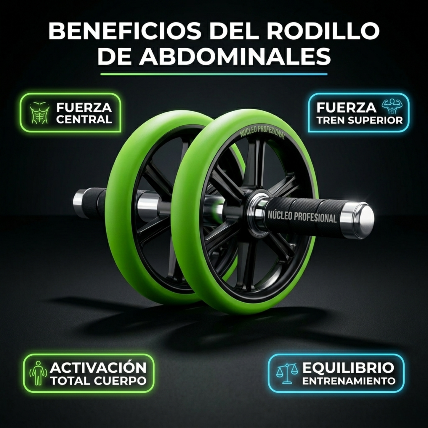 SteelCore™ – Rueda de Poder para Abdominales de Acero | Activa 8 Grupos Musculares | Transforma tu Cuerpo en 30 Días