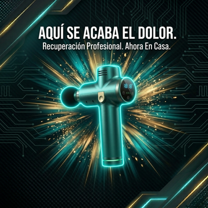 RecoveryX Pro™ – Pistola de Masaje Percusión 4 en 1 | Recuperación Muscular Profunda | Silenciosa, Potente e Inalámbrica